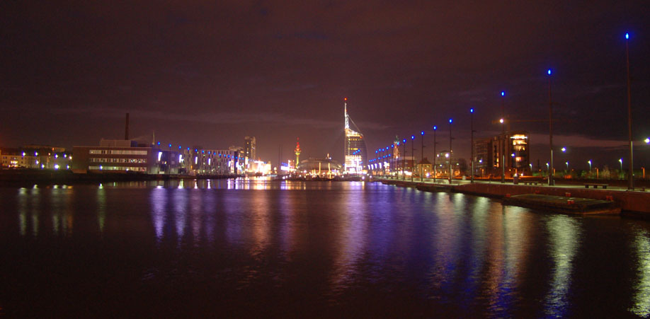 Panorama Nacht Bremerhaven